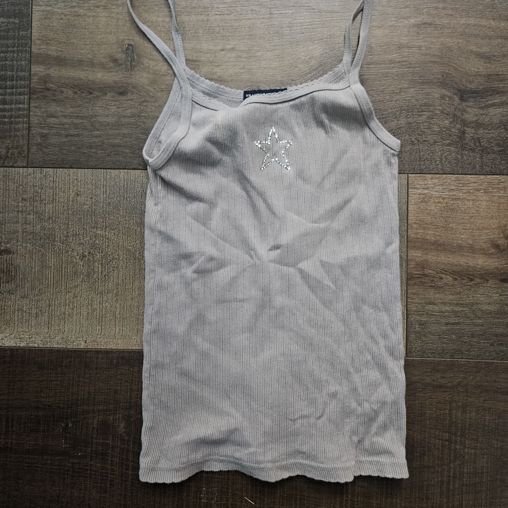 Brandy Melville Light Gray Tank Top with Star